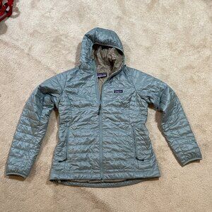 NEW NWT PATAGONIA Women's Nano Puff Insulated Hoody Jacket Thermal Blue Size L